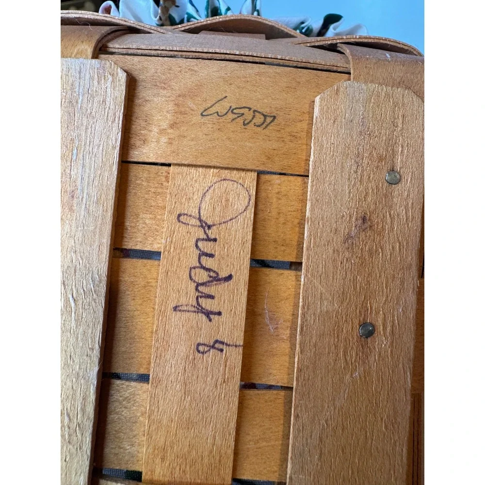 Longaberger Cottage Garden Tour Bread Basket Liner Brick May‎ 2000 Signed
